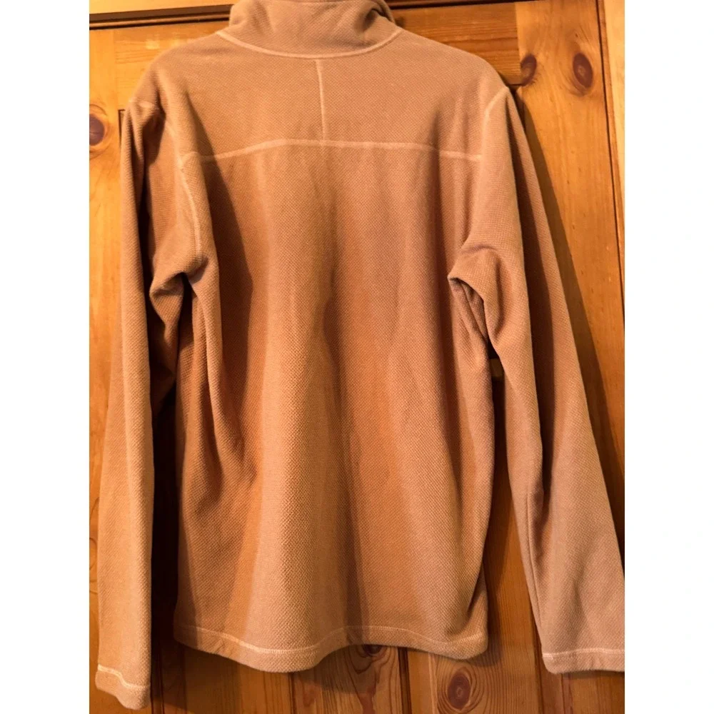 The North Face Mens Quarter Zip Fleece Pullover Tan Waffle Knit Size M‎